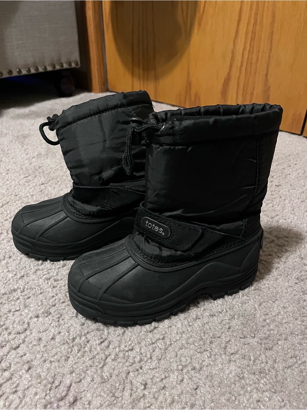 Totes Kids Snow Boot Black Winter Boots ~ Size 1